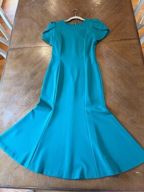 Elegant Green Fit-and-Flare Women's Dress